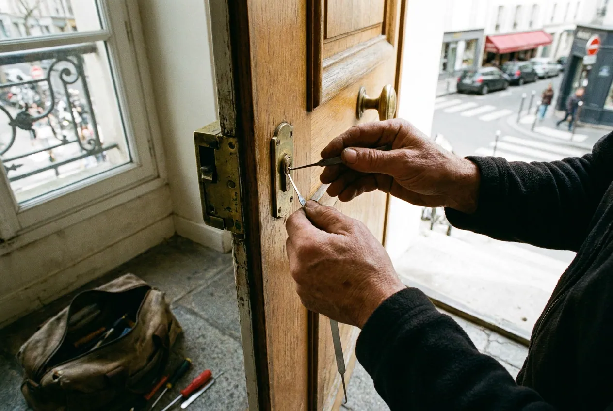 Serrurier ouvrant une porte claquée sans dégât à Saint-Mandé